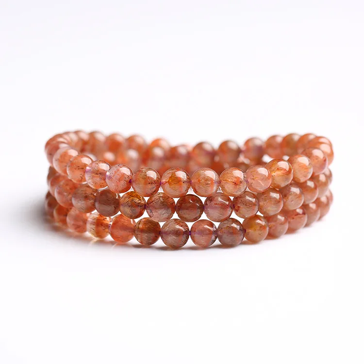 

2021 New Lucky Crystal Quartz Natural Stone Bracelet Smooth Round Shape Fine Jewelry Beads Lovers Women Men Gift A0022