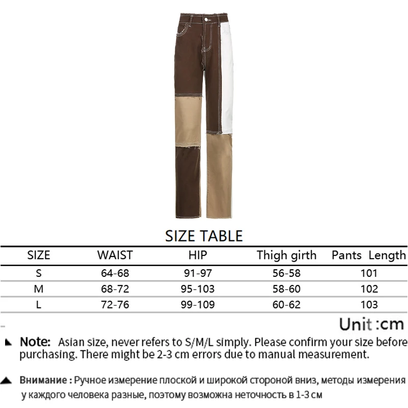 

High Waist Brown Skinny Jeans Patchwork Femme Women 2021 Summer Y2K Fashion Aesthetic Pants Capri Long Trousers Denim Broek