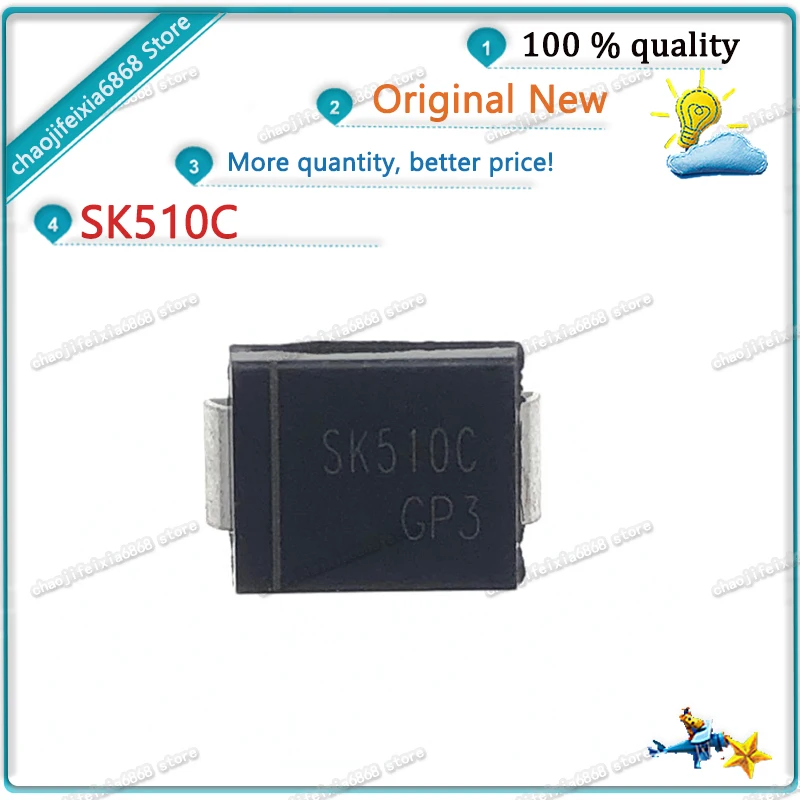 50pcs/lot! SK510C SK5I0C SS510 5A 100V SMC DO-214AB Schottky diodes NEW ORIGINAL | Integrated Circuits