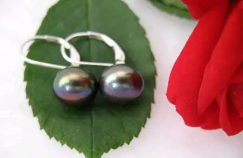 

Natural 9-10MM/10-11MM AAAA pearl 925s earrings(4color can choose)jewelry