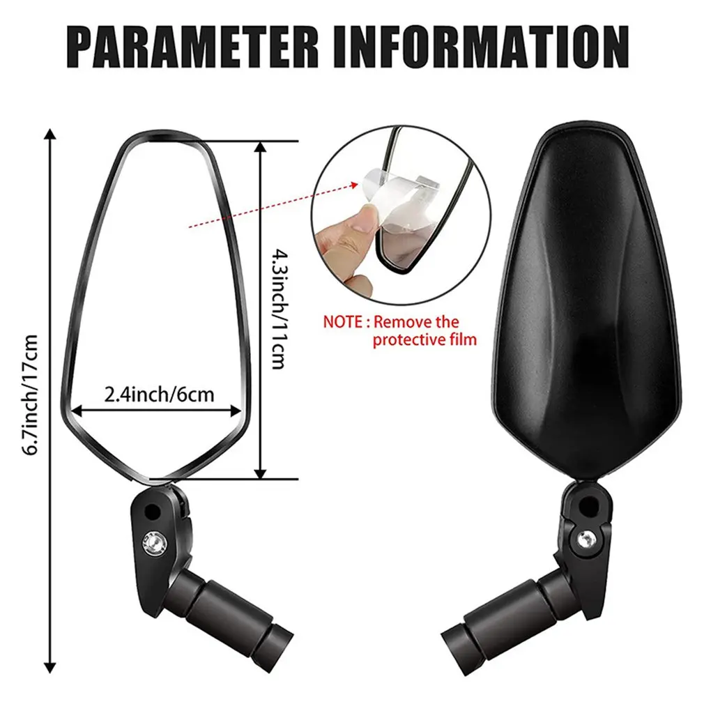 

1 Pair Motorcycle Handlebar End Mirror Rearview Mirror Accessories Reversing Reflective Back-view Motorbike Mirrors