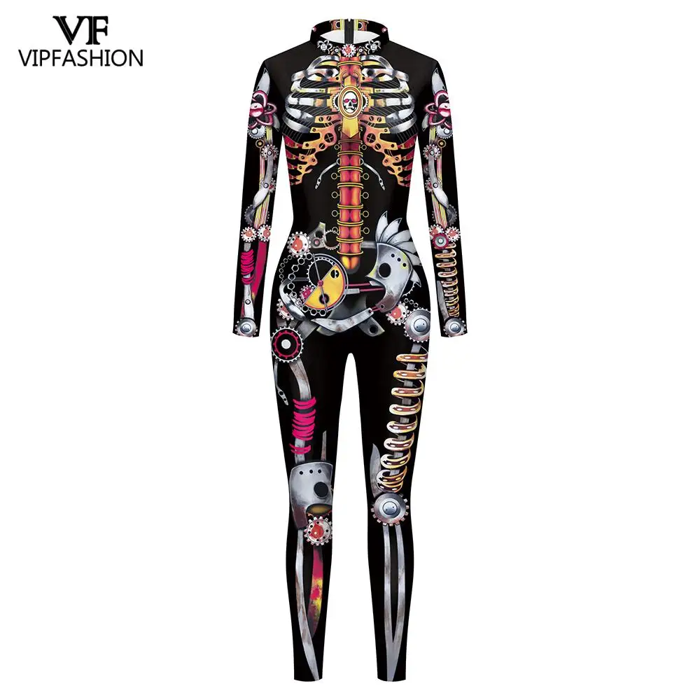 VIP модные 3D стимпанк Скелет маскарадный костюм для Хэллоуина Костюм героя зентай