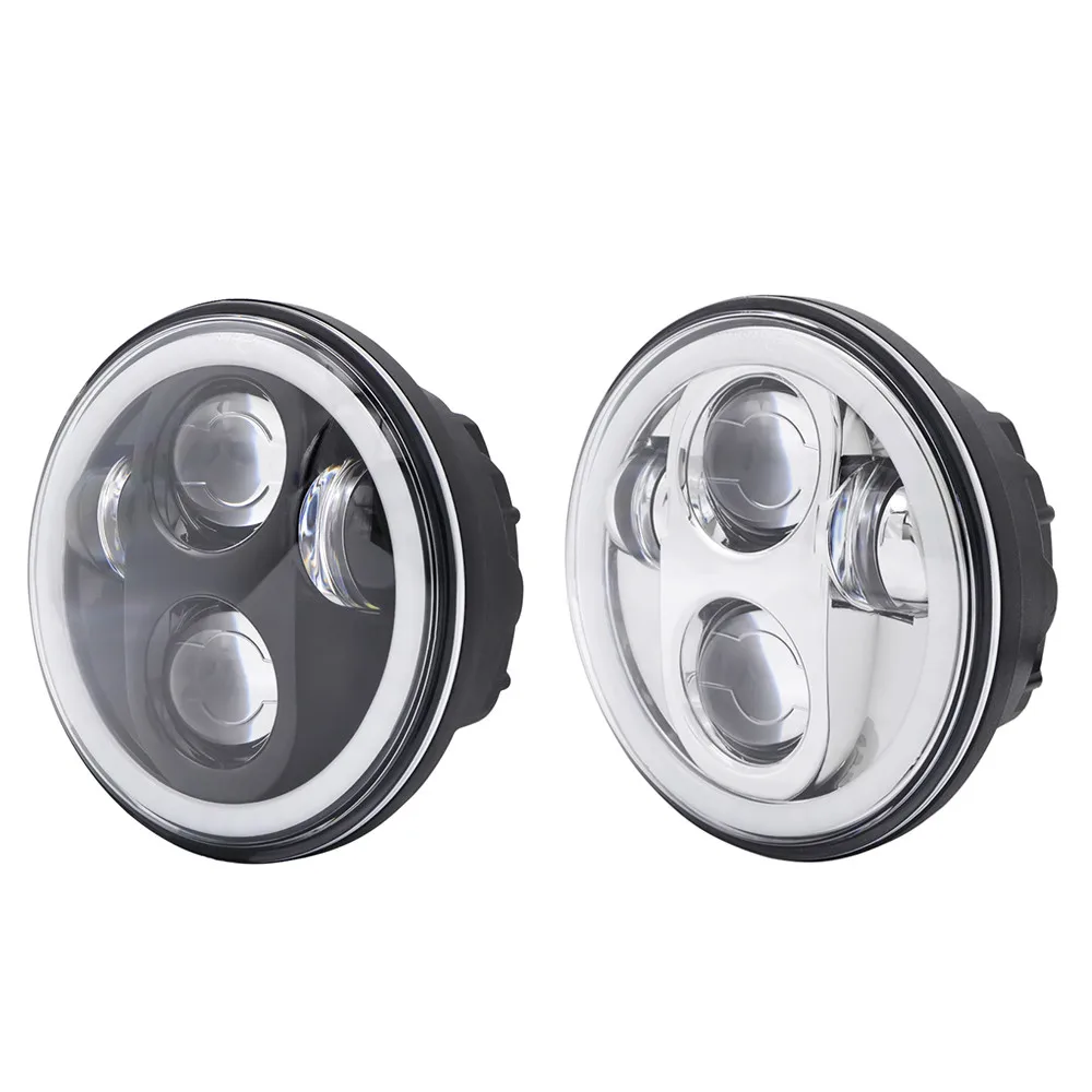 JAER 5-3/4 дюймов Светодиодные мотоциклетные фары 40 Вт RGB Phare Farol Moto для Harley Sportster Iron 883 1200 Dyna Street Bob противотуманные фары