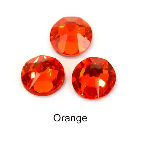 Orange 144 шт цветные горячие ремонтные стразы, платья, свадебные платья, украшения, 16cut 8 Big 8 Small Iron Stone, стразы горячей фиксации Y3836 - Цвет: Orange