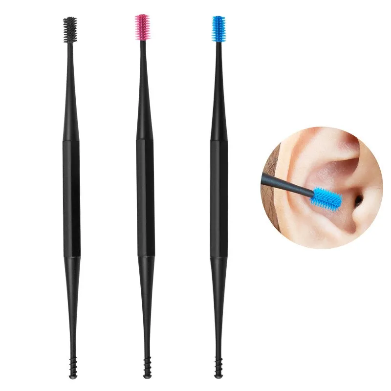 

1 шт., двухсторонняя силиконовая ложка для чистки ушей