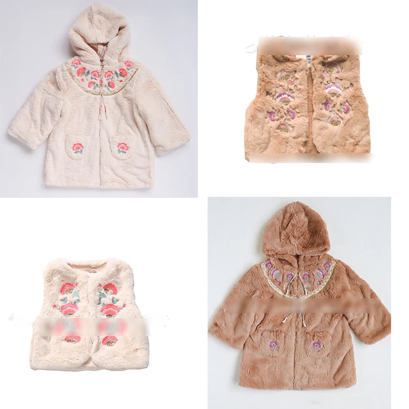 Детская куртка 2019 Lou & M брендовая новая зимняя бархатная для девочек с цветочной