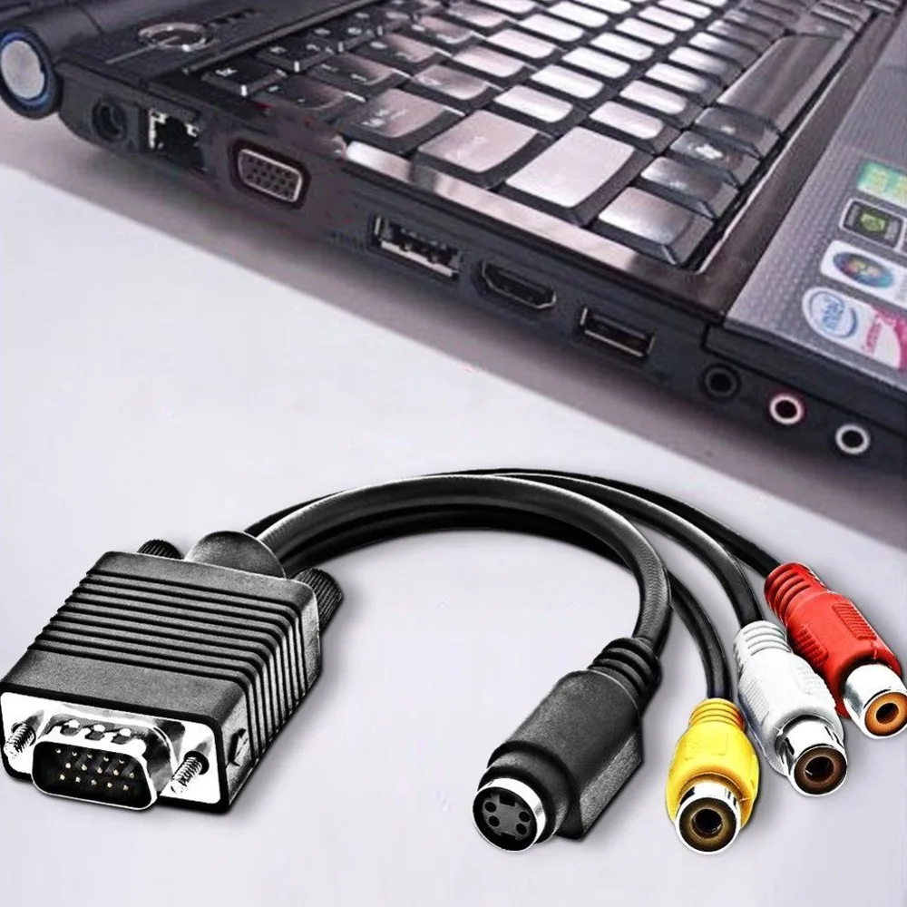 Переходник VGA папа-папа S-видео 3 RCA мама композитный AV ТВ-адаптер преобразователь