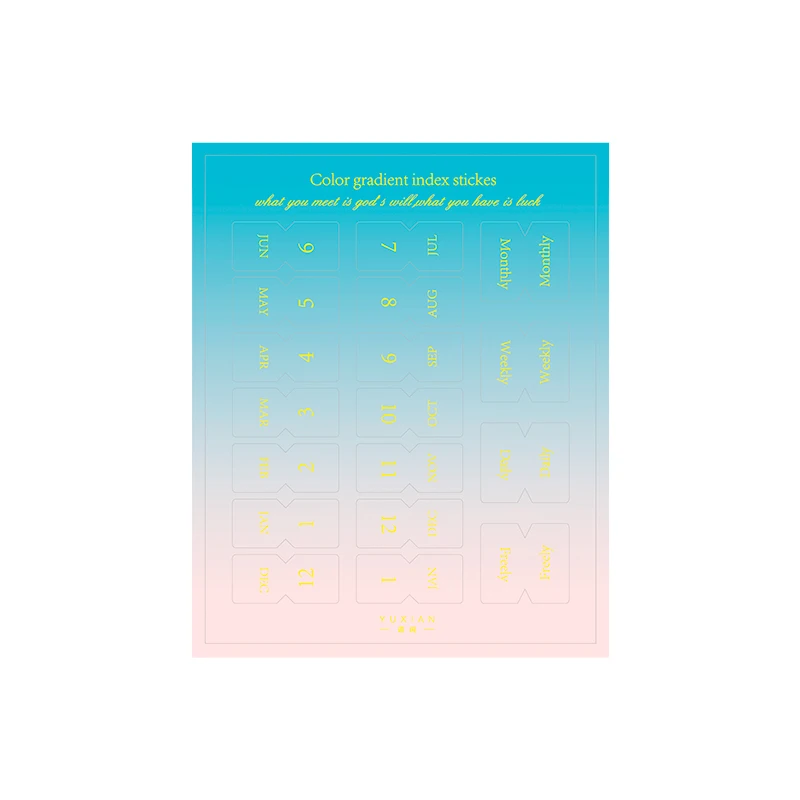 10 шт./компл. наклейка с градиентом на индекс цвета стикеры для записей дневник