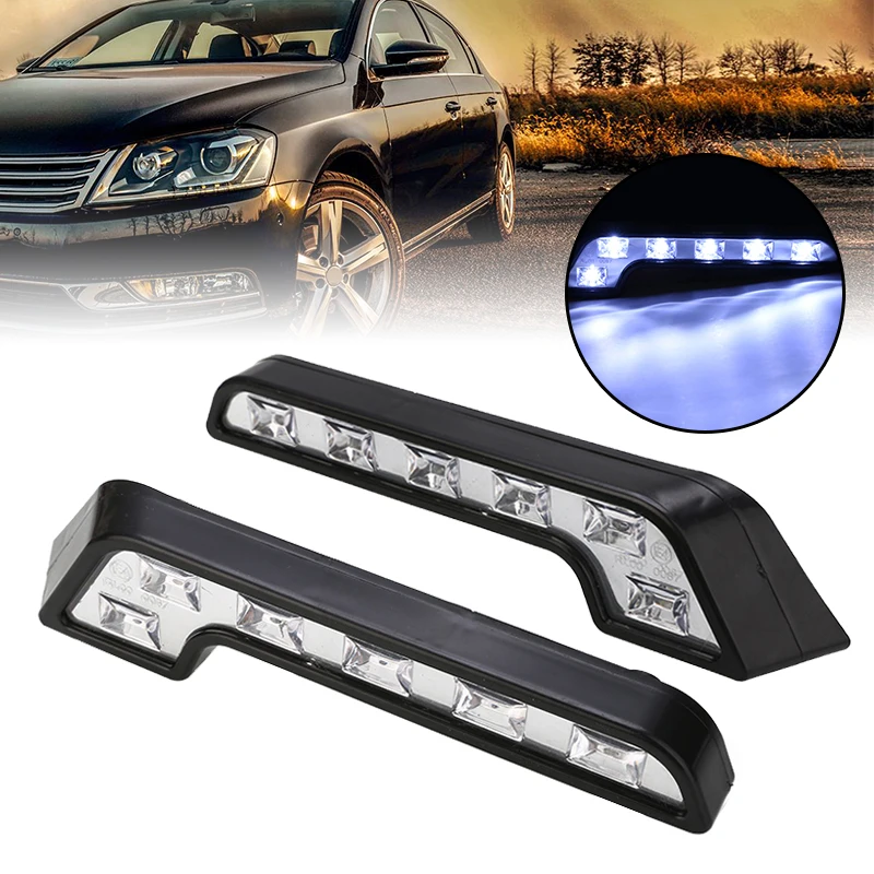 

Universal 2pcs 6LED 3W Car Day-time Running Light Waterproof DRL Fog Driving Light White 100LM