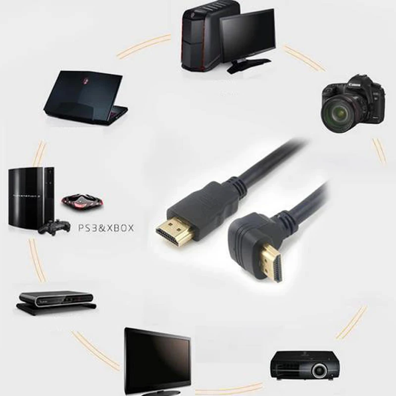 Высокоплотный скоростной 90 градусов позолоченный кабель питания hdmi 1 5 м футов HD