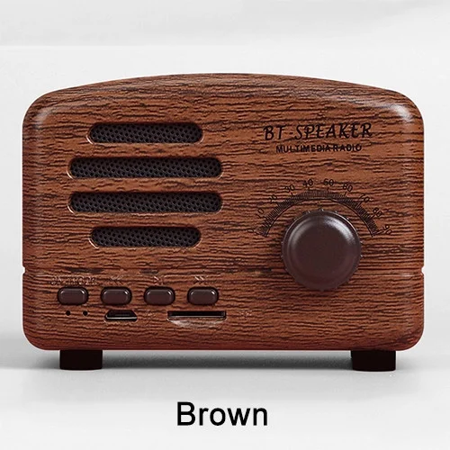 

MF BT01 Retro Portable Bluetooth Speaker Wireless Grain Wood, Louder Volume Spiker, Crystal Clear Stereo Sound, IPX4 Waterproof