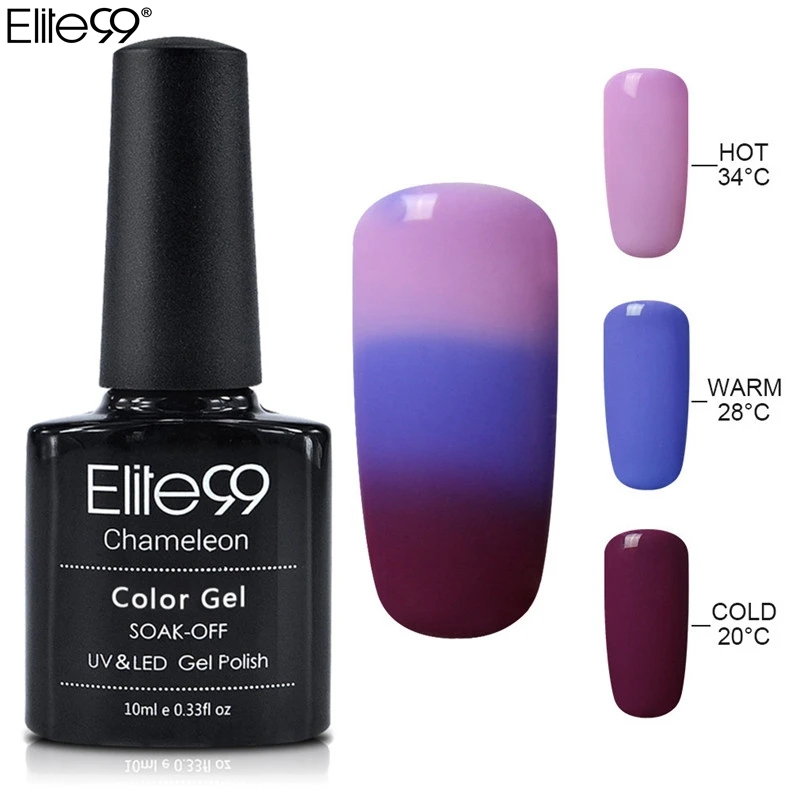 Elite99 10ml Temperature Change Color Gel Nail Polish Thermal Soak Off UV Varnish Art Lacquer Nails | Красота и здоровье
