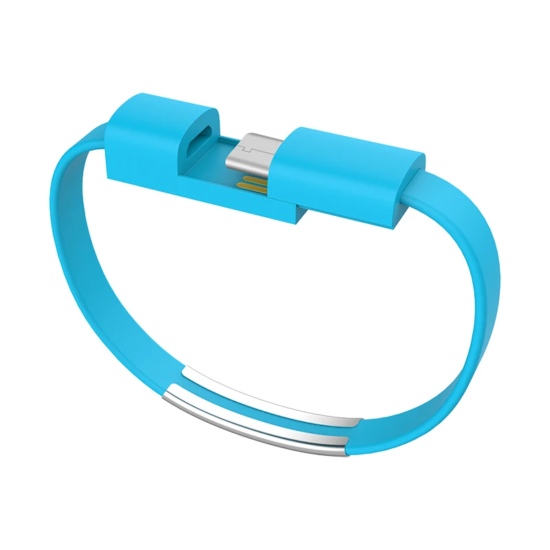 Браслет Micro USB кабель type C USB 8-контактный кабель для зарядки и передачи данных для iPhone XS Max XR X 7 8 6 Micro USB кабель для зарядки телефона - Цвет: Синий