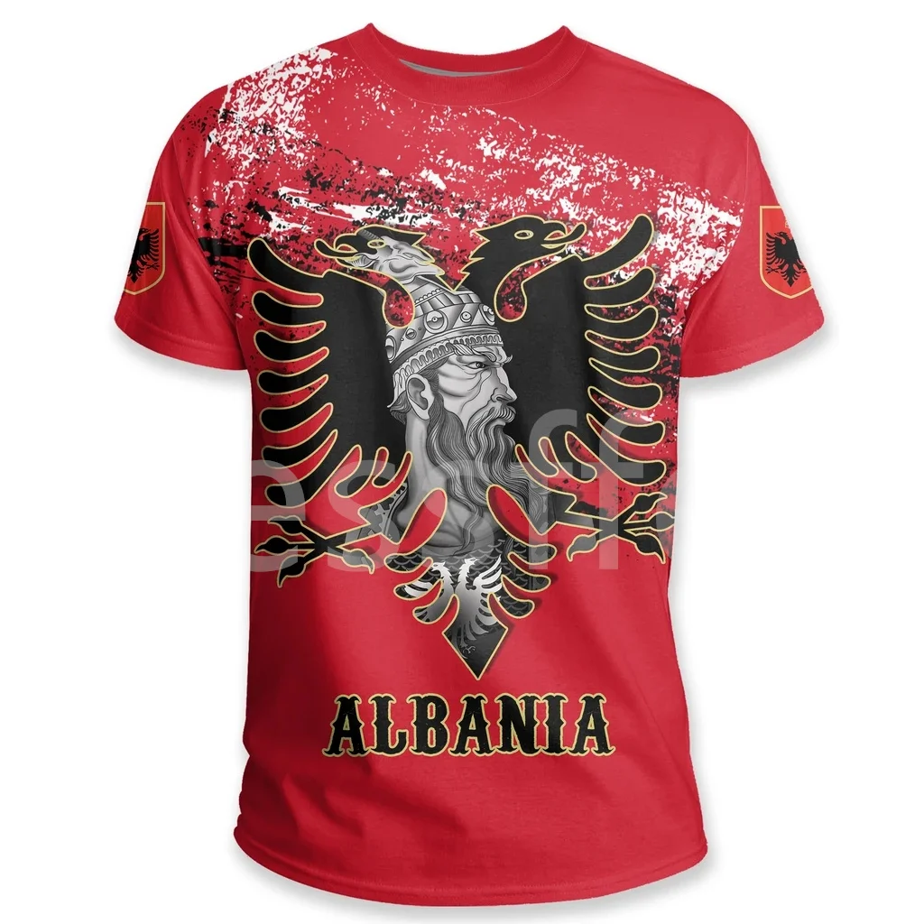 

Tessffel Newest Country Flag Retro Albania Symbol NewFashion Men/Women 3Dprint Summer T-Shirts Streewear Funny Short Sleeve B-3