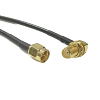 1pc new sma male plug to sma female jack nut right angle connector rg174 cable 20cm 8 adapter wholesale fast ship