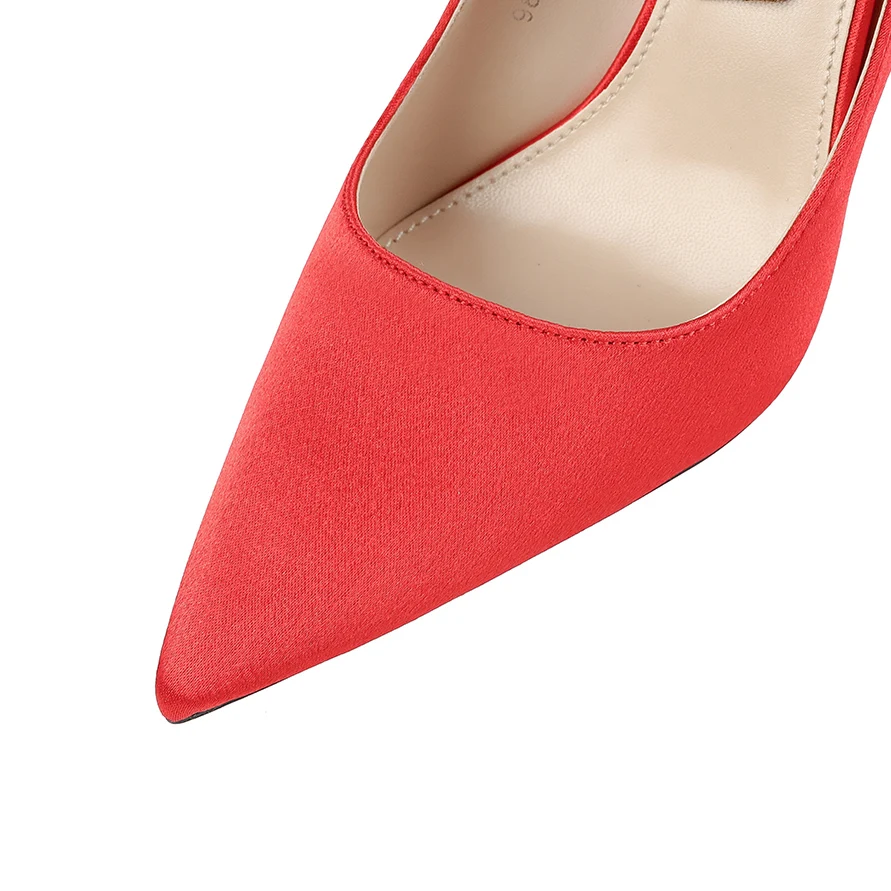 Новинка 2020 года женские туфли на высоком каблуке 9 5 см цвет оранжевый атласные