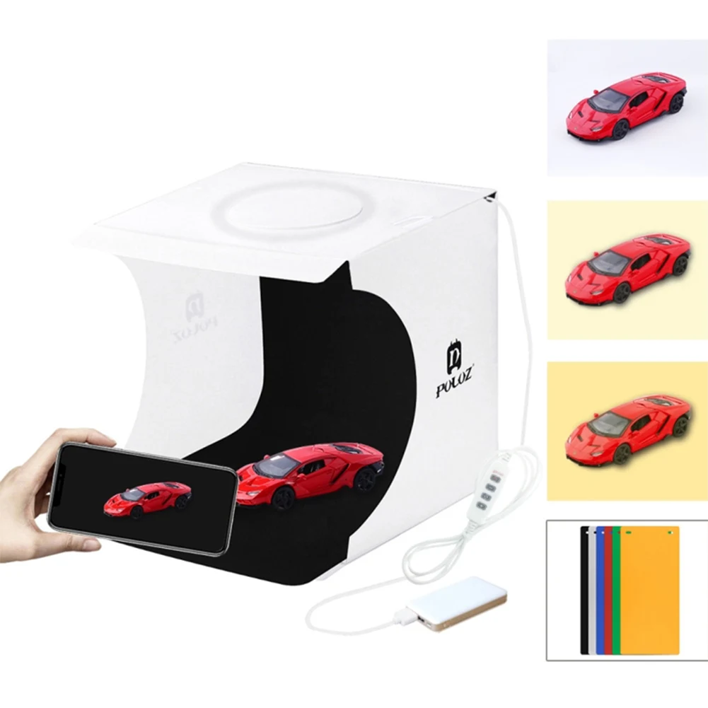 

Mini Ring LED Light box Adjustable Photography Box Studio Shooting Soft box Lightbox Temperature Folding 20mm Tent box kit
