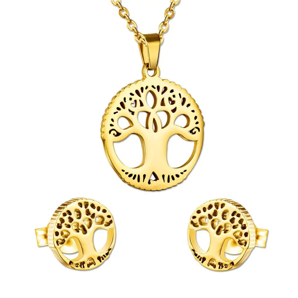 Роскошные Дизайнерские серьги и ожерелье LUXUKISSKIDS с изображением дерева жизни