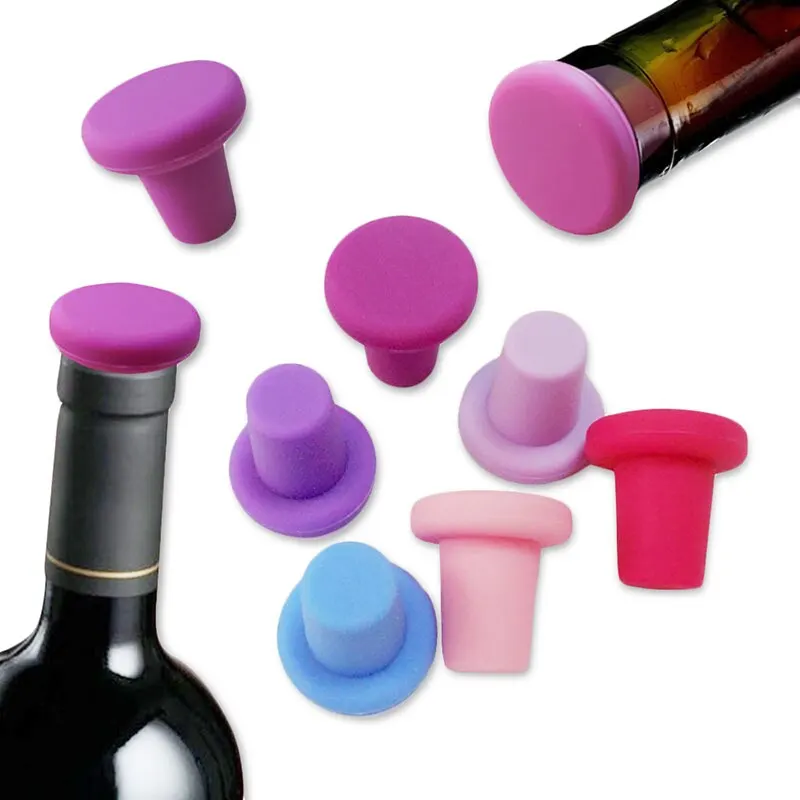Пищевой силикон красная крышка для винной бутылки Пробка пива прочная