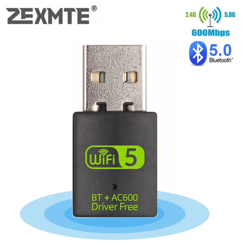 USB Wi-Fi Bluetooth адаптер Zexmte 600 Мбит/с 2 4/5 ГГц |
