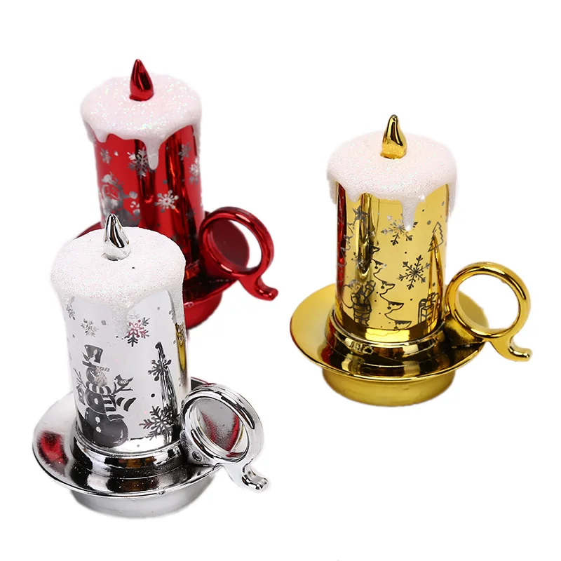 1 шт. беспламенная Мерцающая Светодиодная свеча разноцветная Рождественская