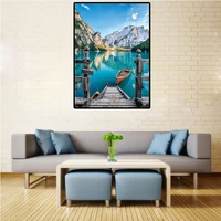 5d diy diamond embroidery mosaic lake mountain cross stitch painting rhinestone scenic picture wall art poster home decoration