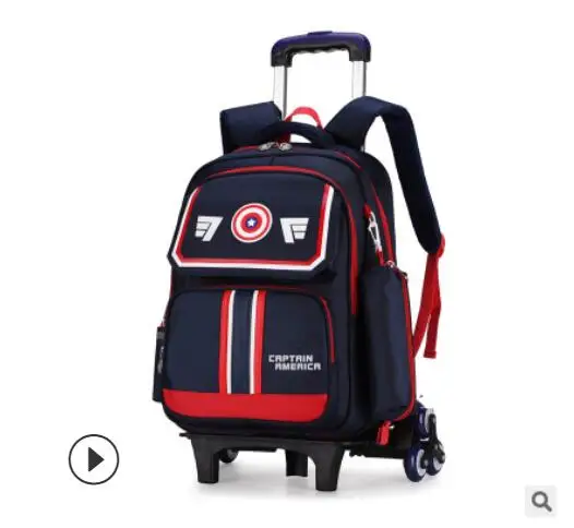 Детский рюкзак на колесах ZRY школьный ранец для девочек сумка-тележка школьные