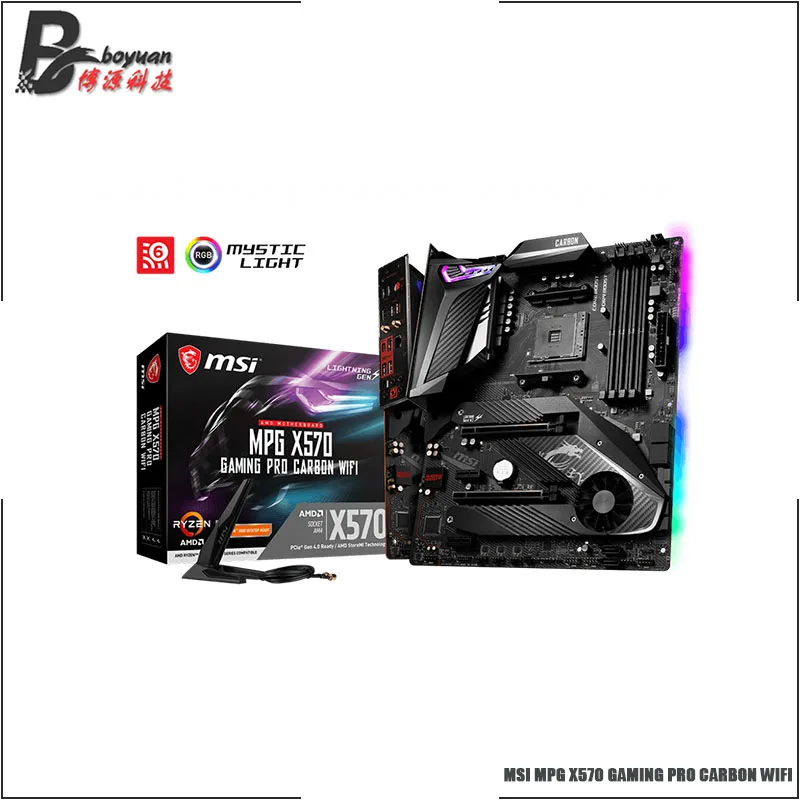 MSI MPG X570 GAMING PRO CARBON WIFI ATX AMD DDR4 4400(OC)MHz M.2 SATA 6 Гбит/с USB3.2 128G лучшая поддержка R9 CPU Socket