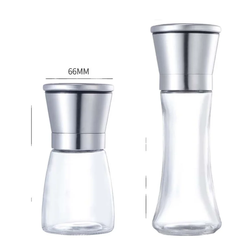 

Stainless Steel Salt And Pepper Mill Manual Food Grinders Spice Jar Containers Kitchen Gadgets Spice Bottles Glass