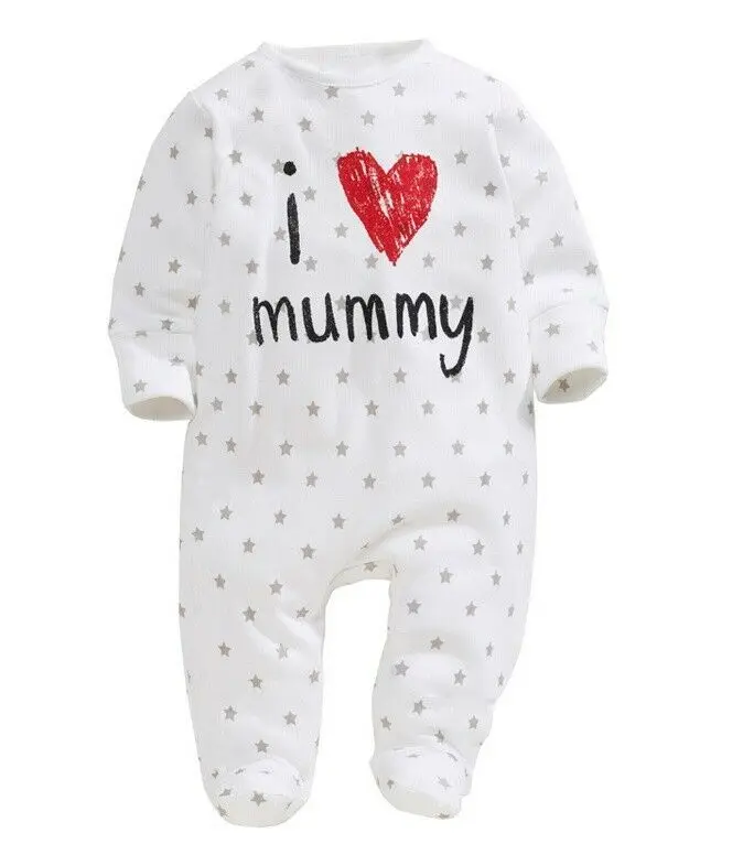 С надписью I Love Mummy (Я люблю мамочку папа комплект одежды для новорожденных