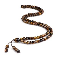 men beaded necklace 6mm natural tiger stone onyx stretch necklace for women gift stretch fashion friendship prayer reiki jewelry