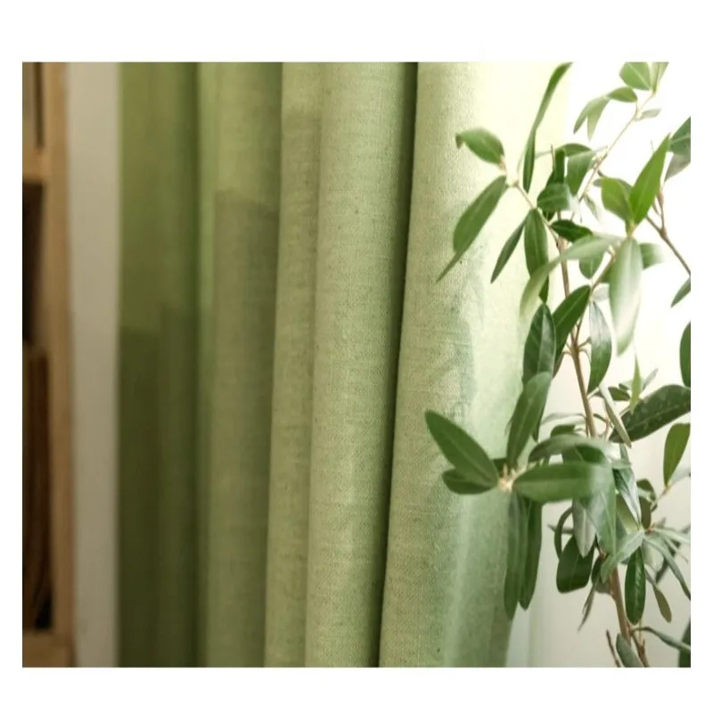 Linen semi shad curtain cloth ramie Japanese Nordic style pure cotton linen modern simple Chinese custom | Дом и сад