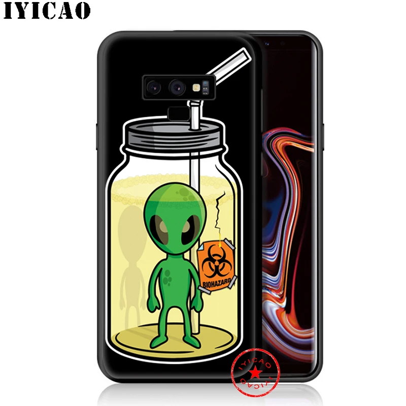 IYICAO Alien Funny Cute Soft Phone Case for Samsung Galaxy S10e S10 S9 S8 Plus S6 S7 Edge Note 10 9 8 |