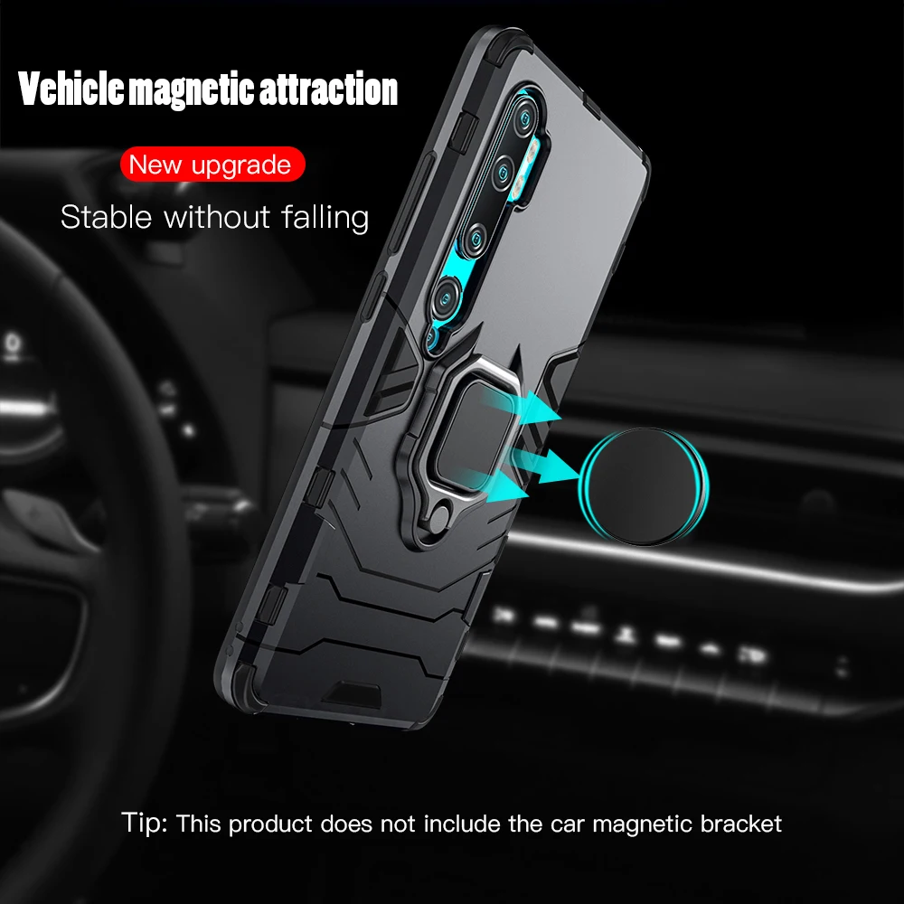 keysion shockproof armor case for xiaomi mi note 10 mi 9 pro holder car ring phone back cover for xiaomi mi 9 lite mix 2 cc9 pro free global shipping