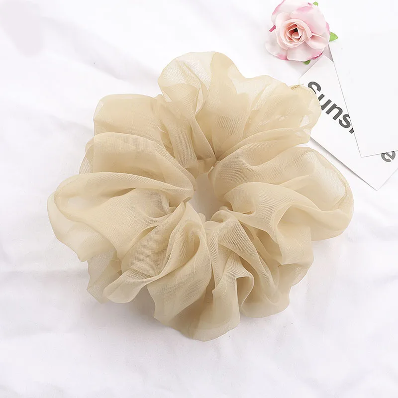 Oversize Size Organza Chiffon Scrunchie Elastic Hair Bands Ring Rope Rubber Band Ties Accessories |