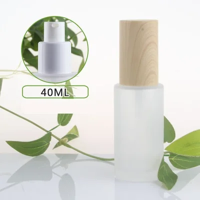 Матовая/зеленая/синяя стеклянная бутылка объемом 40 мл деревянная крышка для