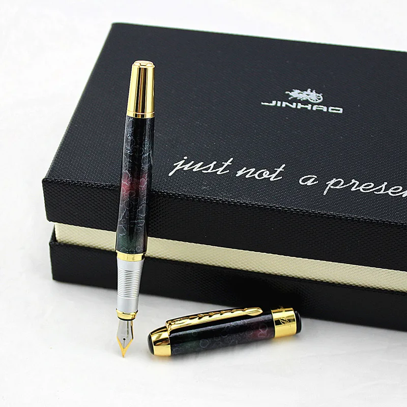 Jinhao 250 Гладкий зажим для шампанского и серебра 0,5 мм/1,0 мм ручка для каллиграфии высококачественная металлическая авторучка ручки для рождественского подарка