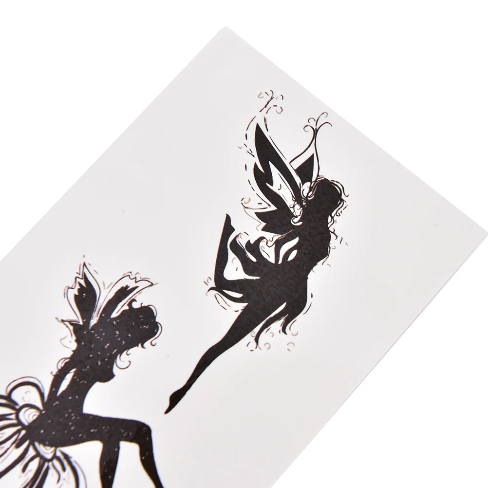 

1 Sheet Waterproof Temporary Tattoo Sticker Black Angel Girl Arm Leg Tatoo Henna Fake Flash Tattoo Stickers Taty Tatto