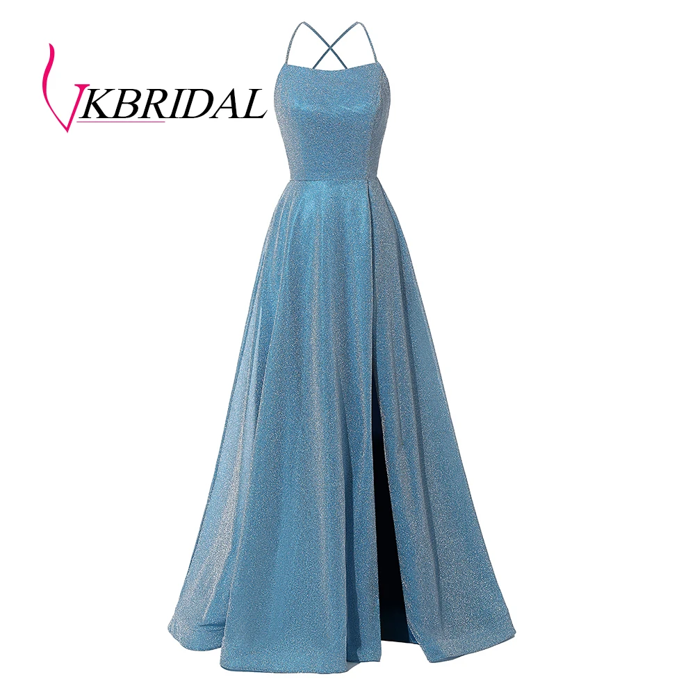 VKBRIDAL блестящее платье для выпускного вечера длинное сексуальное с высоким