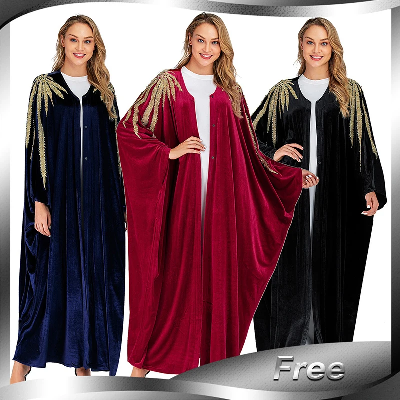 Женские платья в форме летучей мыши Siskakia модные свободные вельветовые с золотыми