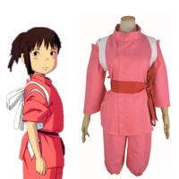 anime spirited away takino chihiro show cosplay costume kamikakushi kimono sets women pink suit