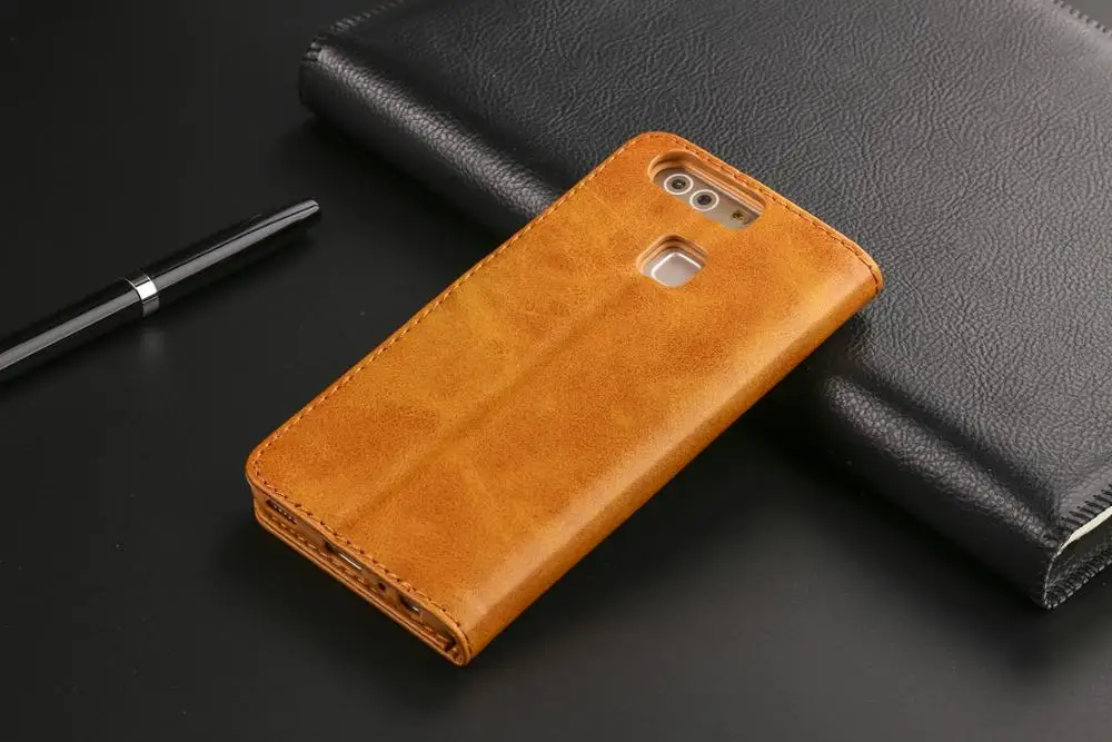luxury Business Magnetic Case For Huawei P9 Phone Lite Cover Card slot Flip Stand wallet Coque etui Funda | Мобильные телефоны и