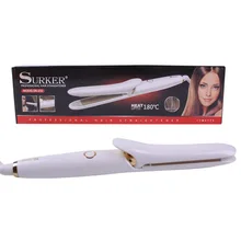 SURKER SK-232 Mini 2 in 1 Ceramic Electronic Hair Straightener Comb Brush hair Curler Crimper Iron S