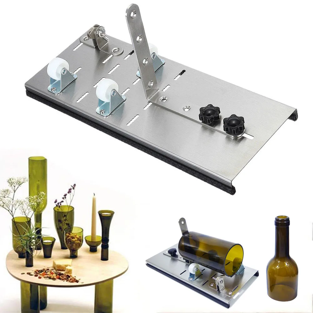 

Newly Stainless Steel Glass Cutting Adjustable Wine Bottle Cutter Machine Jar DIY Craft Recycle Tool XSD88