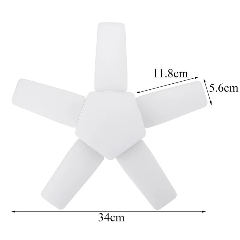 

100W Garage Lamp Deform Light Foldable Fan Blade LED Pendant Light E27 Bulb 360 Degrees Angle Adjustable Ceiling Lamp AC110-265V