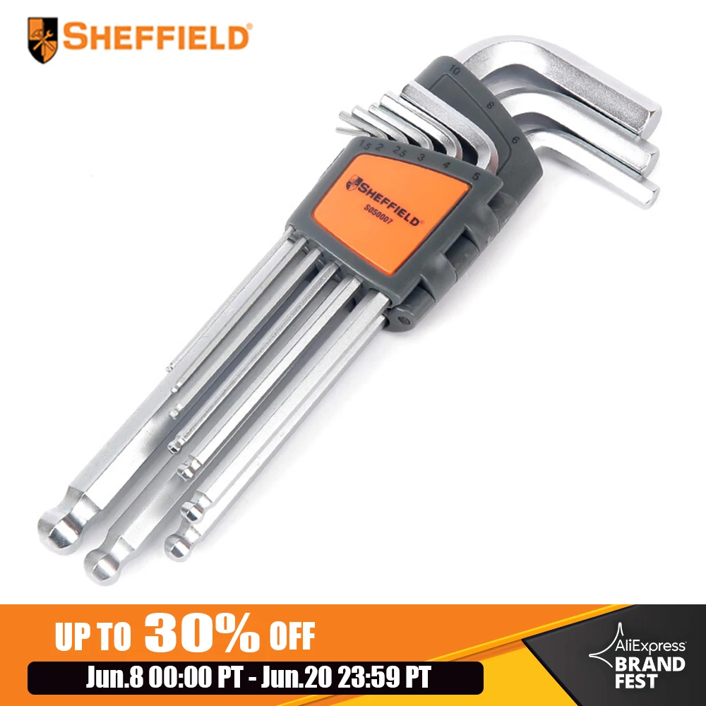 Комплект шестигранных головок Шеффилда 9 шт. S050007|wrench set|hex wrenchhex wrench set |