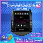 Автомагнитола 2DIN на Android 9,0 для Chevrolet Aveo Sonic 2011-2015, автомобильный мультимедийный плеер с GPS-навигацией и поддержкой Bluetooth, DVD-плейер