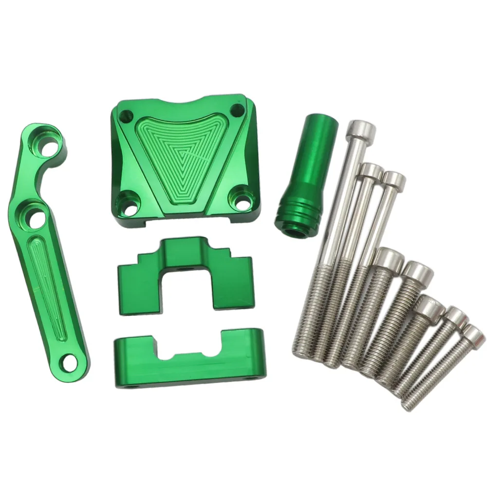 Green support Амортизатор рулевого механизма cnc стабилизатор и титановый кронштейн крепления для Kawasaki Ninja 300 NINJA300 EX300 2013 - Цвет: Green support