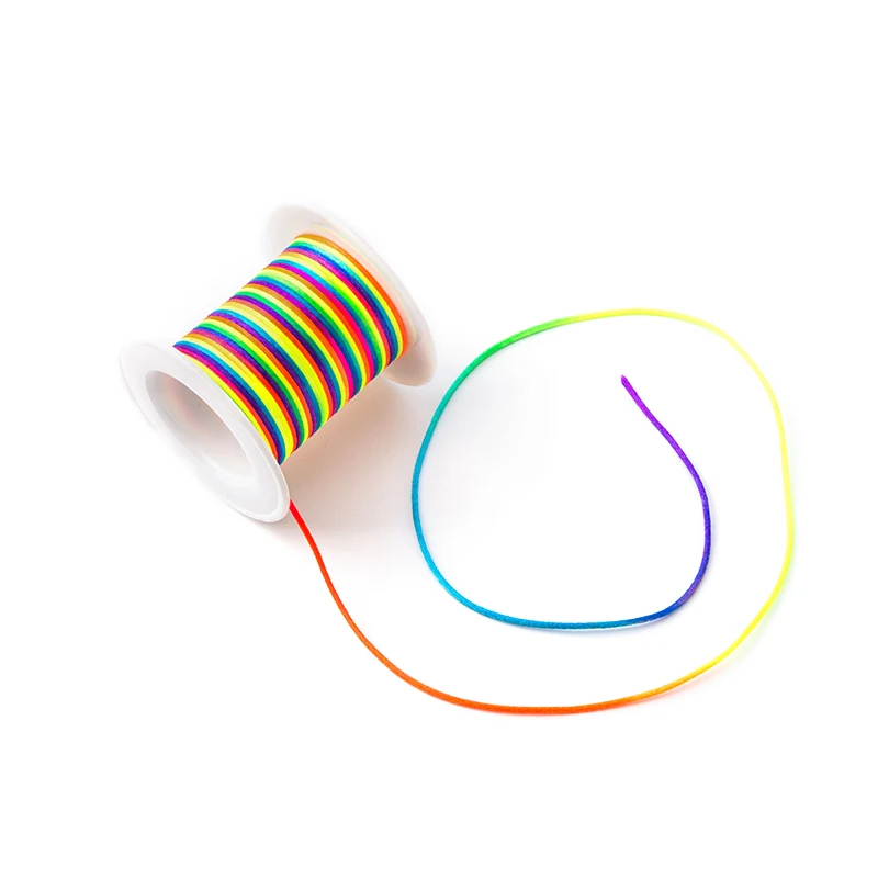 Cadena con Clip para chupete, cord&oacute;n de nailon de 50m para fabricaci&oacute;n de collar de dentici&oacute;n, cuentas de silicona, hilo de joyer&iacute;a satinada hecho a mano, 1,5mm-4