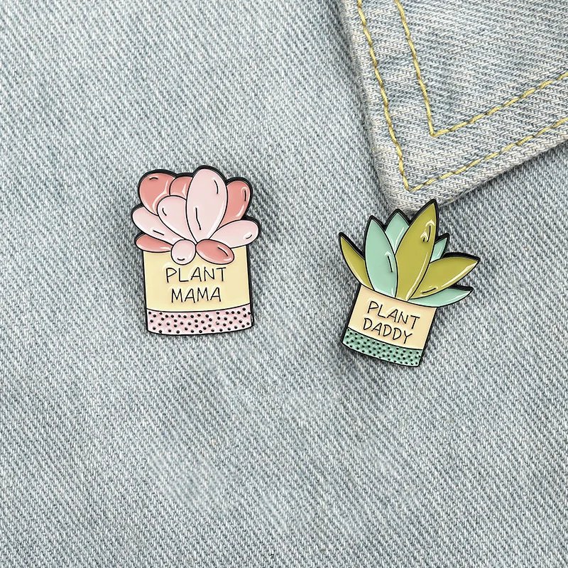 

Cartoon Cute Green Plants Flowers Aloe Potted Plants Teapots Enamel Brooches Alloy Badges Clothes Bags Pins Women Jewelry Gifts